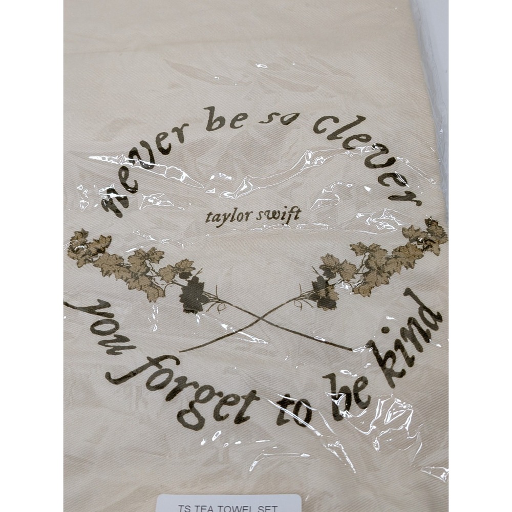 Taylor Swift Tea Towel Set "Never Be So Kind You Forget To Be Clever" Crochet...